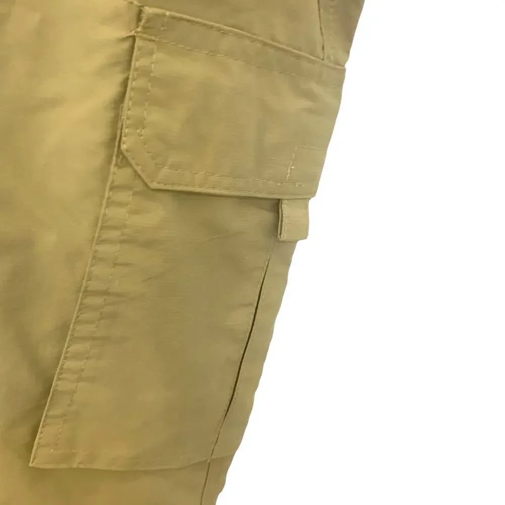 Mens Cargo Golf Pants 42/31 Green Utility Outdoor Elastic Waist Belt Zip Pocket